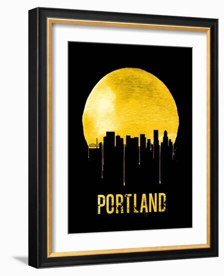 Portland Skyline Yellow-null-Framed Art Print