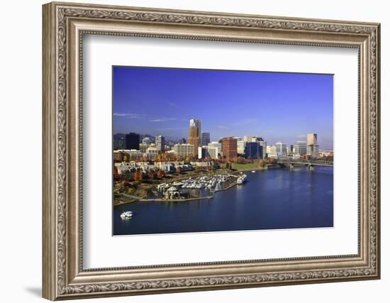 Portland Water Front and Willamitte River, Oregon-Craig Tuttle-Framed Photographic Print