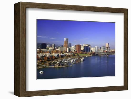 Portland Water Front and Willamitte River, Oregon-Craig Tuttle-Framed Photographic Print