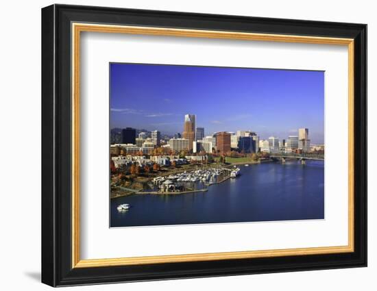 Portland Water Front and Willamitte River, Oregon-Craig Tuttle-Framed Photographic Print