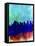 Portland Watercolor Skyline-NaxArt-Framed Stretched Canvas