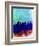 Portland Watercolor Skyline-NaxArt-Framed Art Print