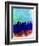 Portland Watercolor Skyline-NaxArt-Framed Art Print