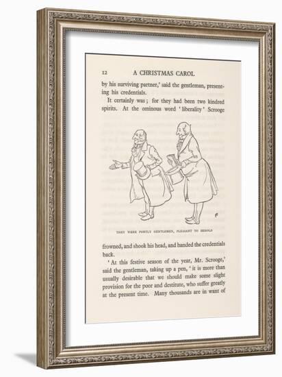 'Portly Gentlemen' - a Christmas Carol, 1915-Arthur Rackham-Framed Giclee Print