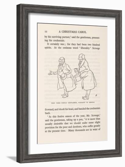 'Portly Gentlemen' - a Christmas Carol, 1915-Arthur Rackham-Framed Giclee Print