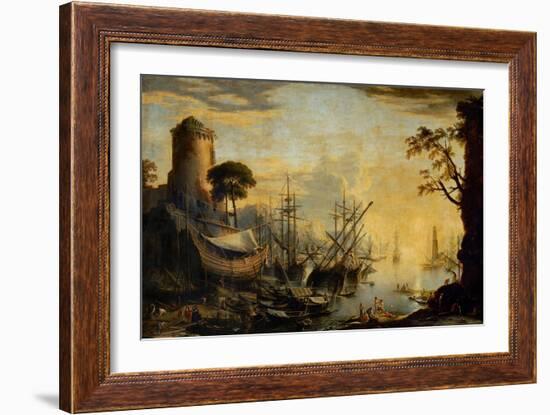 Porto al tramonto.-Salvatore Rosa-Framed Giclee Print