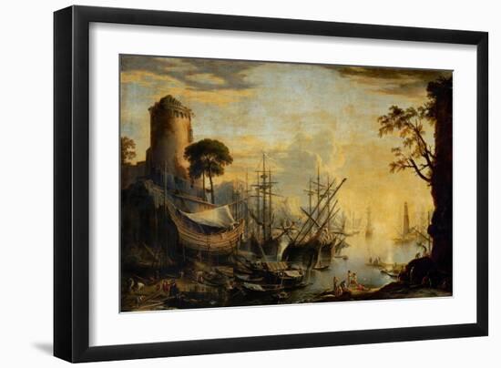 Porto al tramonto.-Salvatore Rosa-Framed Giclee Print