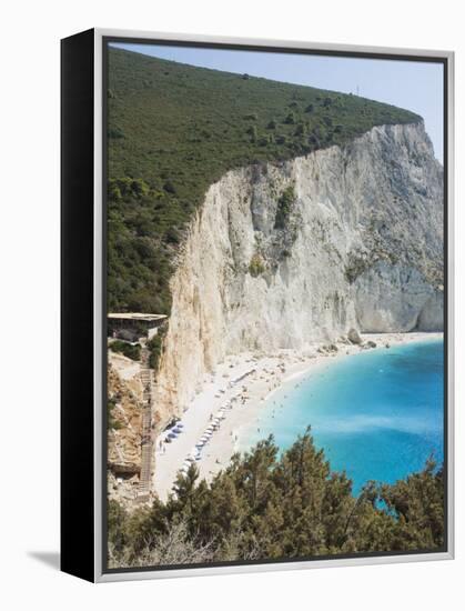 Porto Katsiki Beach, West Coast of Lefkada, Ionian Islands, Greek Islands, Greece, Europe-Robert Harding-Framed Premier Image Canvas