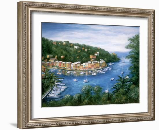 Portofino A Majestic Panoramic View-Marilyn Dunlap-Framed Art Print