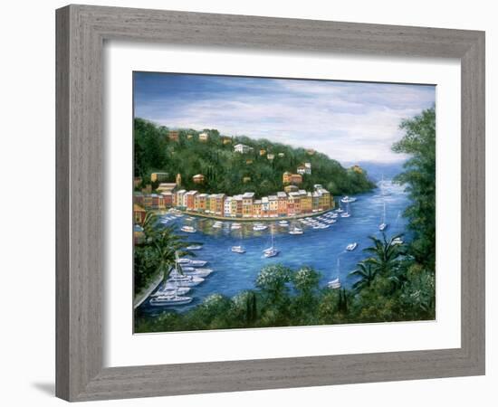 Portofino A Majestic Panoramic View-Marilyn Dunlap-Framed Art Print