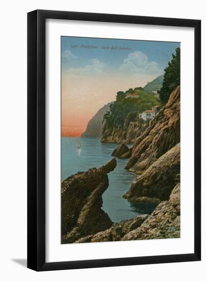 Portofino, Italy. Gola Dell' Inferno. Postcard Sent in 1913-Italian Photographer-Framed Giclee Print