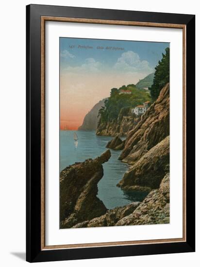 Portofino, Italy. Gola Dell' Inferno. Postcard Sent in 1913-Italian Photographer-Framed Giclee Print