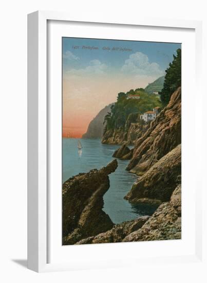 Portofino, Italy. Gola Dell' Inferno. Postcard Sent in 1913-Italian Photographer-Framed Giclee Print