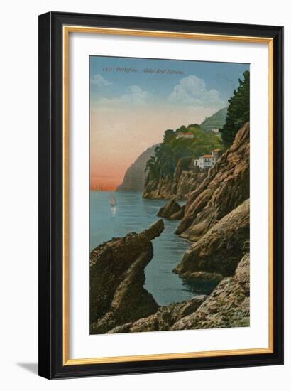 Portofino, Italy. Gola Dell' Inferno. Postcard Sent in 1913-Italian Photographer-Framed Giclee Print