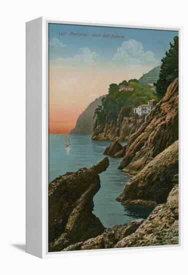 Portofino, Italy. Gola Dell' Inferno. Postcard Sent in 1913-Italian Photographer-Framed Premier Image Canvas