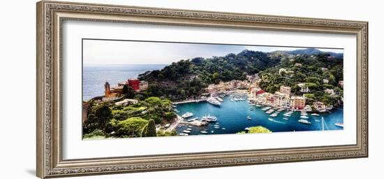 Portofino Panorama, Liguria, Italy-George Oze-Framed Photographic Print