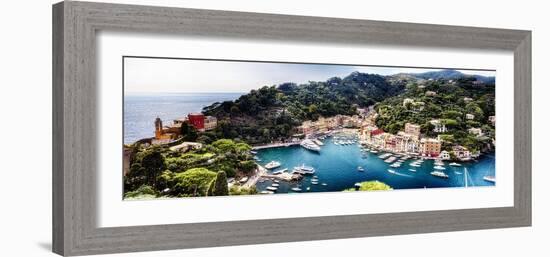 Portofino Panorama, Liguria, Italy-George Oze-Framed Photographic Print