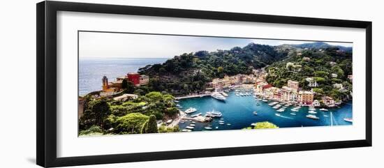 Portofino Panorama, Liguria, Italy-George Oze-Framed Photographic Print