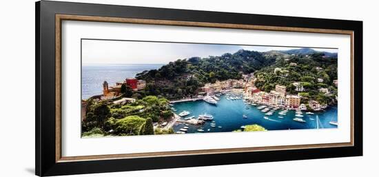 Portofino Panorama, Liguria, Italy-George Oze-Framed Photographic Print