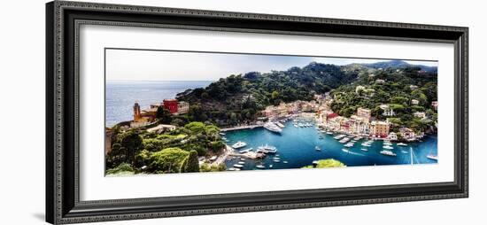 Portofino Panorama, Liguria, Italy-George Oze-Framed Photographic Print