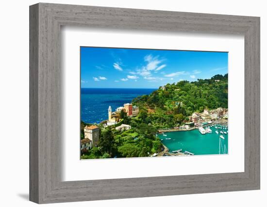 Portofino Village on Ligurian Coast in Italy-haveseen-Framed Photographic Print