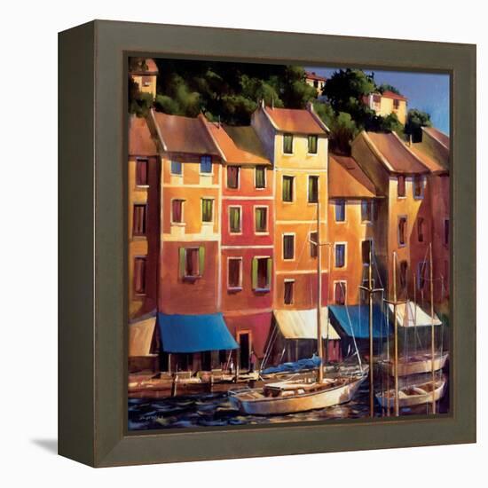 Portofino Waterfront-Michael O'Toole-Framed Stretched Canvas