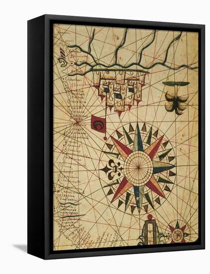 Portolan Chart, Map of Cairo, Egypt-null-Framed Premier Image Canvas