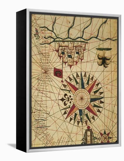 Portolan Chart, Map of Cairo, Egypt-null-Framed Premier Image Canvas