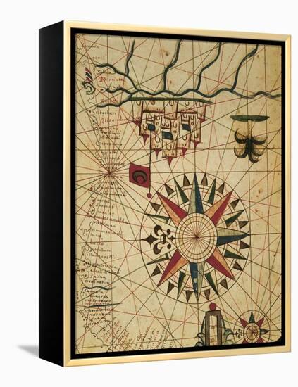 Portolan Chart, Map of Cairo, Egypt-null-Framed Premier Image Canvas