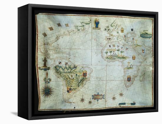 Portolan Chart of the Americas, Africa and Europe-Joao Teixeira Albernaz-Framed Premier Image Canvas