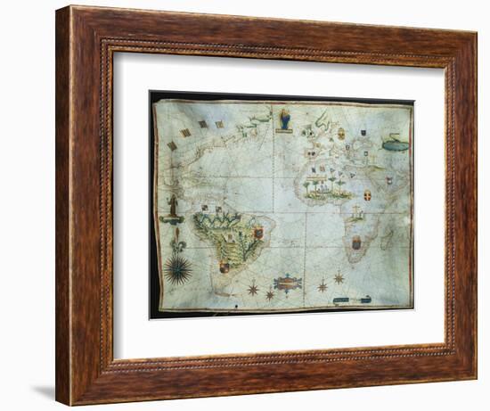 Portolan Chart of the Americas, Africa and Europe-Joao Teixeira Albernaz-Framed Giclee Print