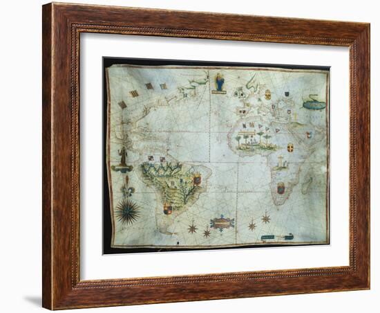 Portolan Chart of the Americas, Africa and Europe-Joao Teixeira Albernaz-Framed Giclee Print