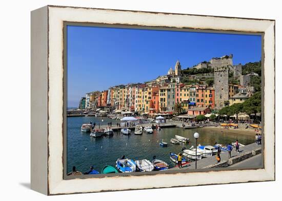 Portovenere, Italian Riviera, UNESCO World Heritage Site, Liguria, Italy, Europe-Hans-Peter Merten-Framed Premier Image Canvas