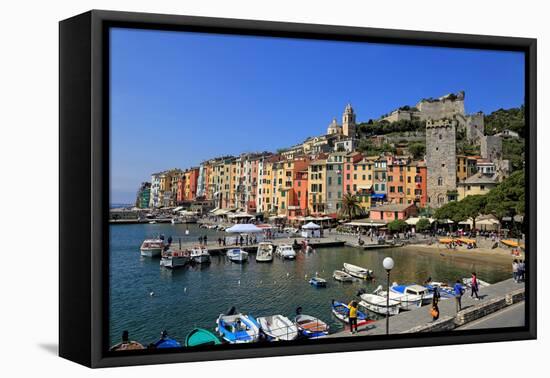 Portovenere, Italian Riviera, UNESCO World Heritage Site, Liguria, Italy, Europe-Hans-Peter Merten-Framed Premier Image Canvas