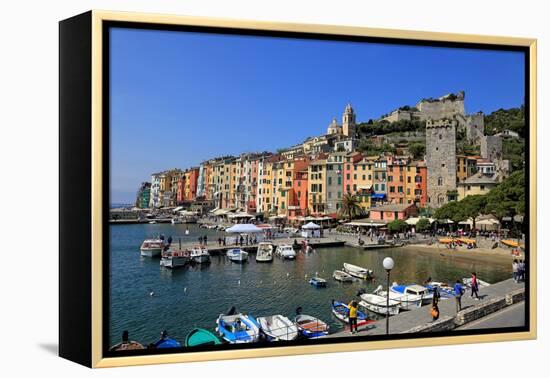 Portovenere, Italian Riviera, UNESCO World Heritage Site, Liguria, Italy, Europe-Hans-Peter Merten-Framed Premier Image Canvas