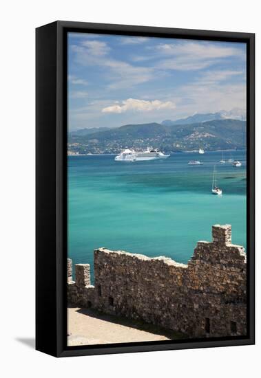 Portovenerre Harbor with Cruise Ship at Anchor, La Spezia, Italy-Terry Eggers-Framed Premier Image Canvas
