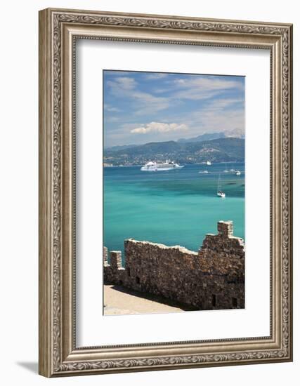 Portovenerre Harbor with Cruise Ship at Anchor, La Spezia, Italy-Terry Eggers-Framed Photographic Print