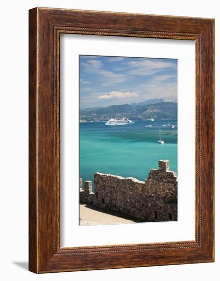 Portovenerre Harbor with Cruise Ship at Anchor, La Spezia, Italy-Terry Eggers-Framed Photographic Print