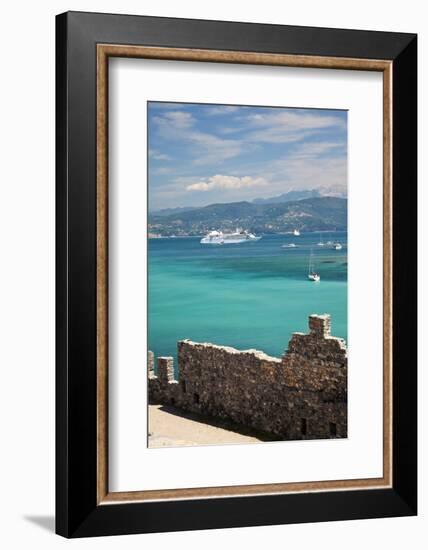 Portovenerre Harbor with Cruise Ship at Anchor, La Spezia, Italy-Terry Eggers-Framed Photographic Print