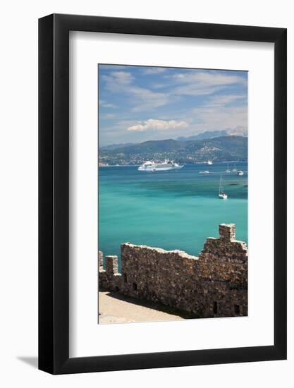 Portovenerre Harbor with Cruise Ship at Anchor, La Spezia, Italy-Terry Eggers-Framed Photographic Print