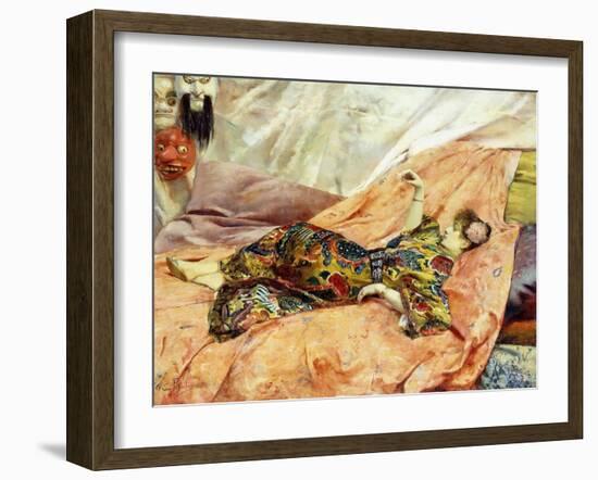 Porträt von Sarah Bernhardt in einem chinesischen Interieur-Georges Rochegrosse-Framed Giclee Print