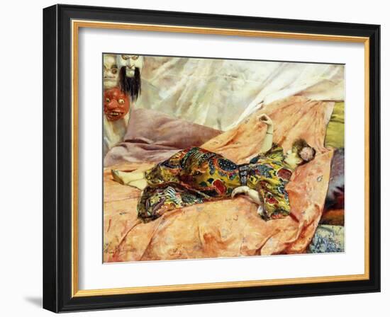 Porträt von Sarah Bernhardt in einem chinesischen Interieur-Georges Rochegrosse-Framed Giclee Print