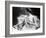 Portrait around, 1900 of the famous Dutch dancer MATA HARI, in a white dress (b/w photo)-null-Framed Photo