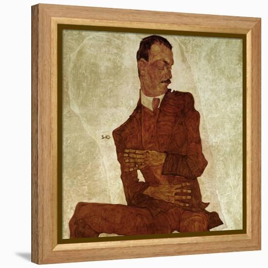 Portrait Arthur Roessler, 1910-Egon Schiele-Framed Premier Image Canvas