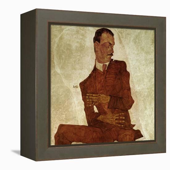 Portrait Arthur Roessler, 1910-Egon Schiele-Framed Premier Image Canvas