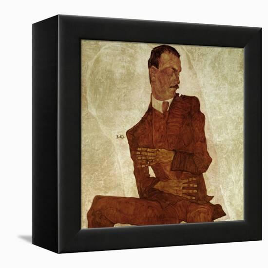 Portrait Arthur Roessler, 1910-Egon Schiele-Framed Premier Image Canvas