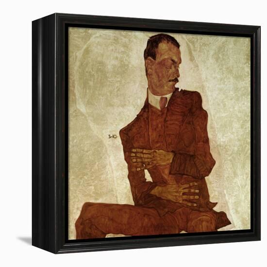 Portrait Arthur Roessler, 1910-Egon Schiele-Framed Premier Image Canvas