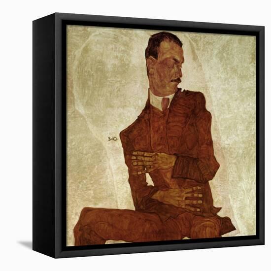 Portrait Arthur Roessler, 1910-Egon Schiele-Framed Premier Image Canvas