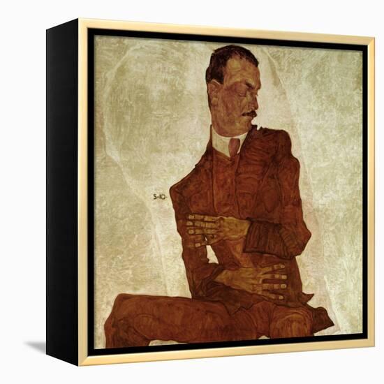 Portrait Arthur Roessler, 1910-Egon Schiele-Framed Premier Image Canvas