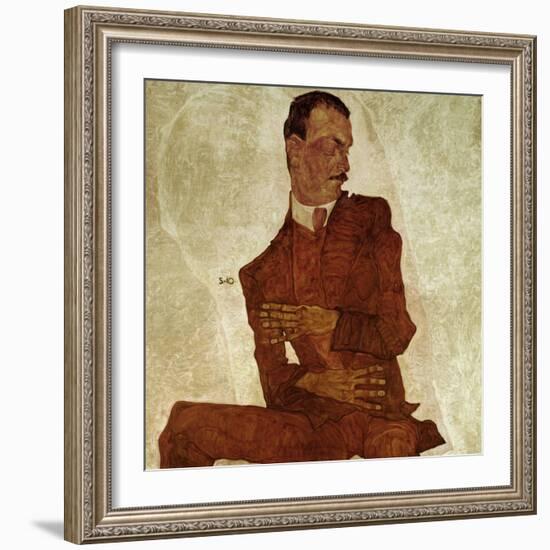 Portrait Arthur Roessler, 1910-Egon Schiele-Framed Giclee Print